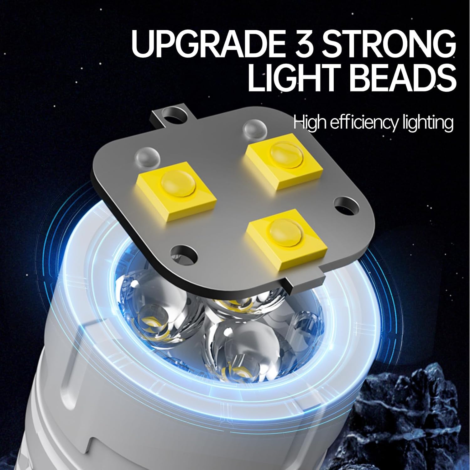 Rechargeable LED Torch - White - 1 Piece - Lightweight Portable Flashlight for Camping Backpacking Hiking
