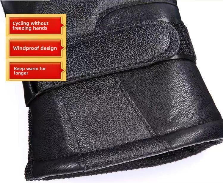 Men's Black Winter Gloves Thick Fleece Lined Warm for Outdoor Cycling Skiing
