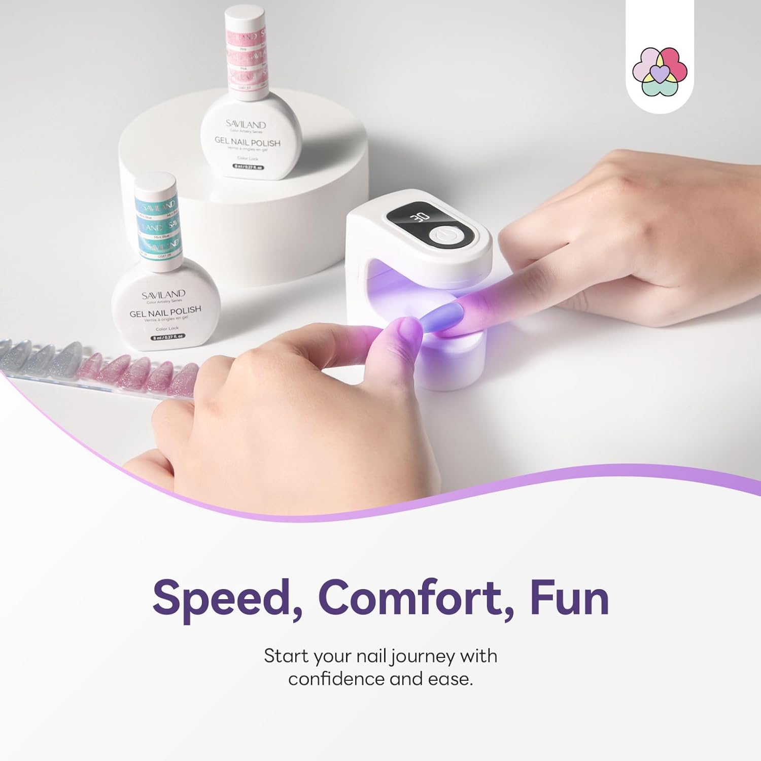 LED UV Nail Lamp with Timer and Display Multi-color Gel Nail Dryer for Gel Polish