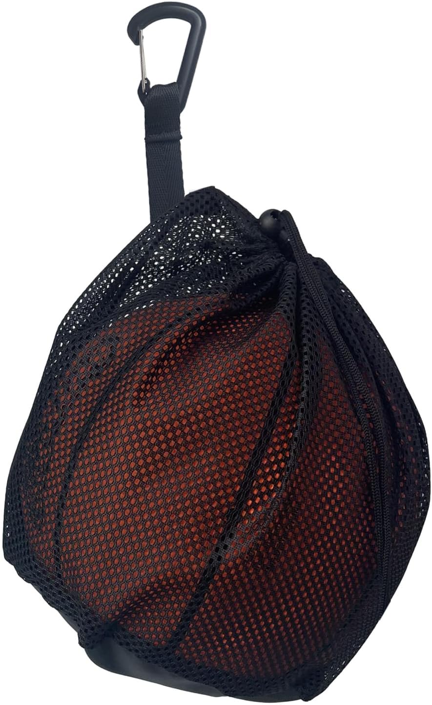 Black Crossbody Sports Ball Bag with Drawstring for Basketball Volleyball Football