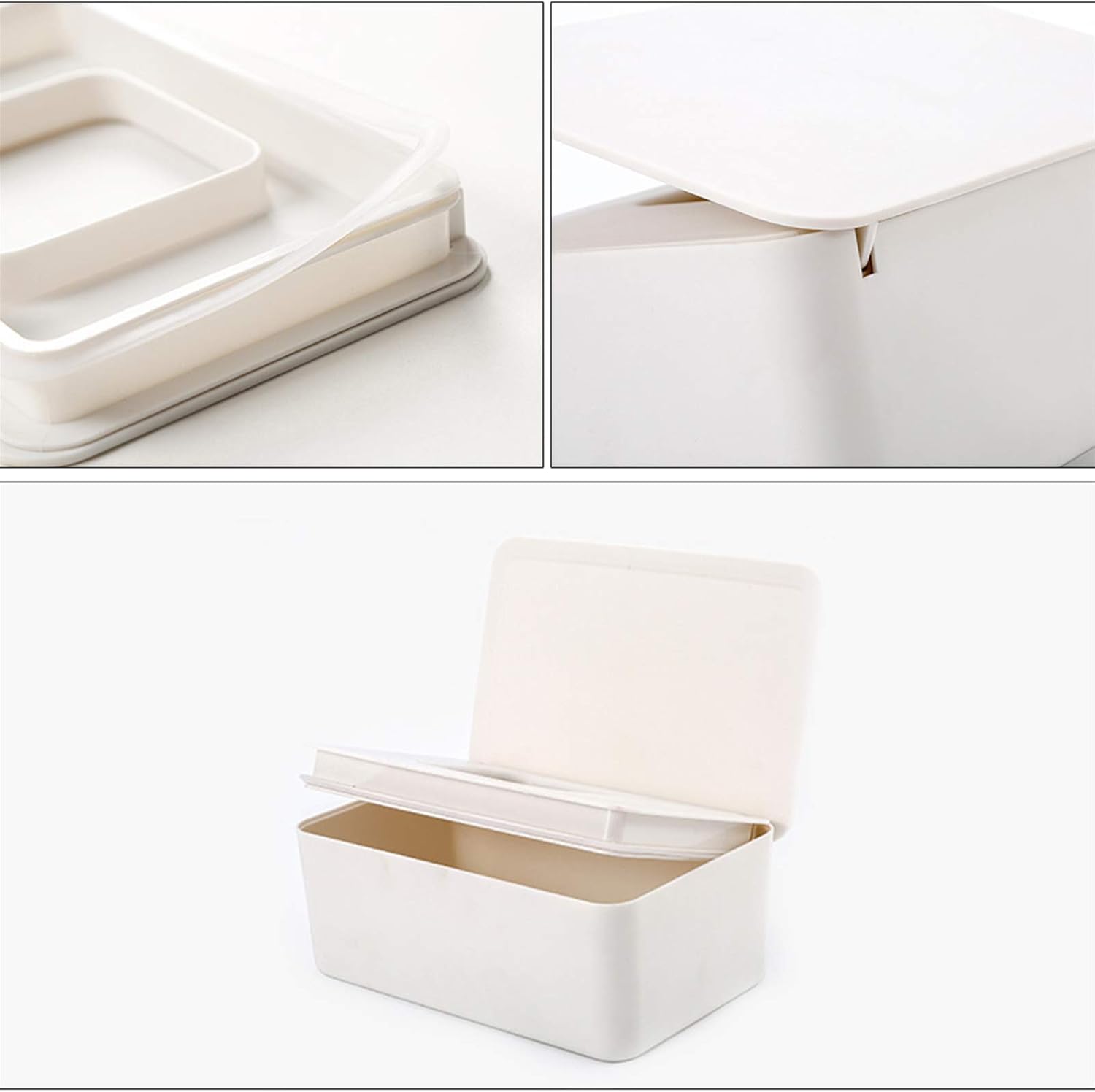 Grey Wet Wipes Dispenser 18x11x7cm Dustproof Multifunctional
