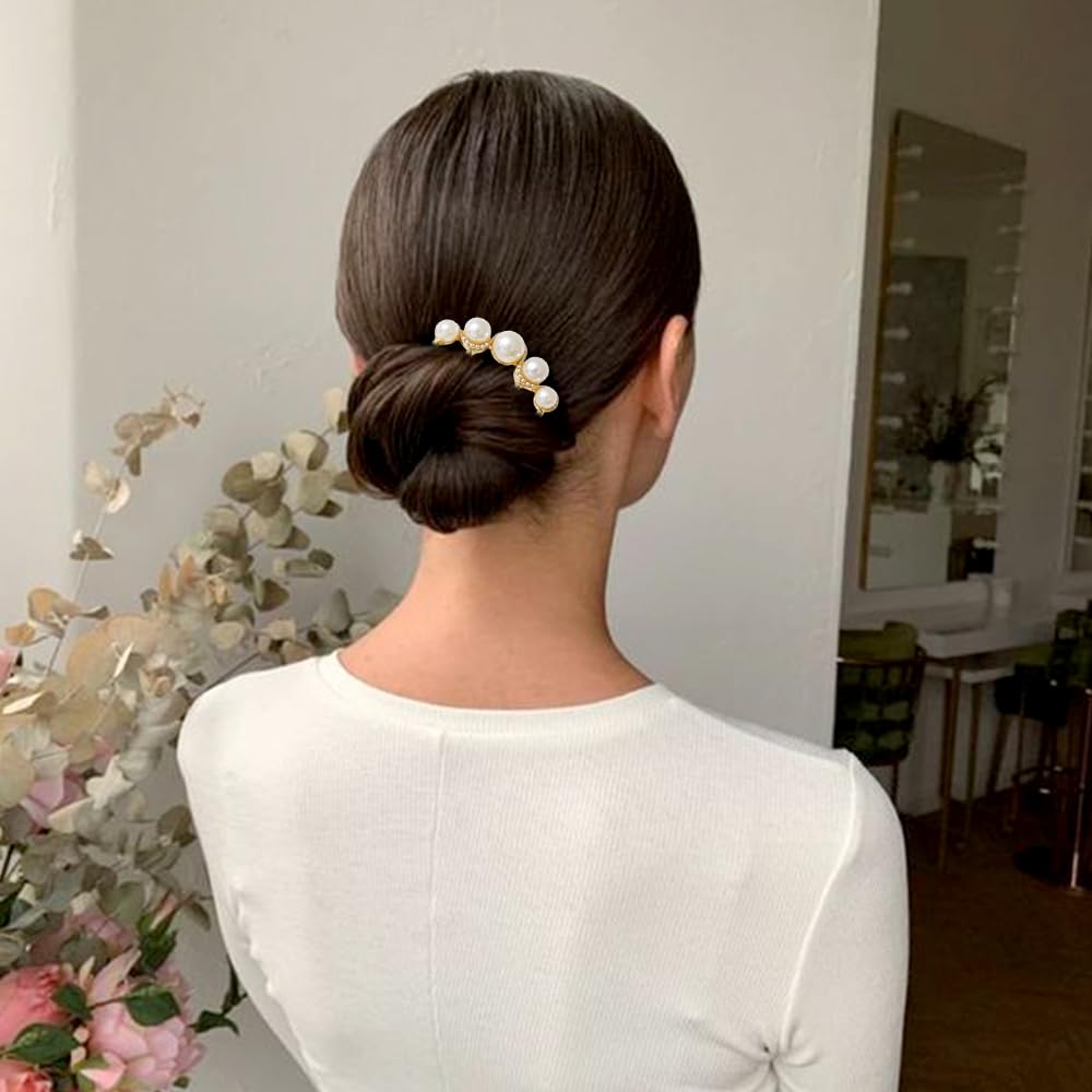 Pearl U-shaped Hair Clips 2 Pack Metal Hair Accessories Professional Hair Pins Bridal Party Festival Daily Use