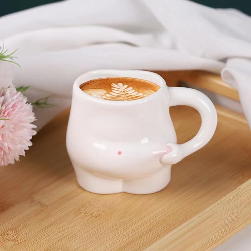 1 Piece 320ml White Ceramic Mug - Coffee Mug, Tea Mug, Water Cup - Suitable for Tea, Latte and Milk