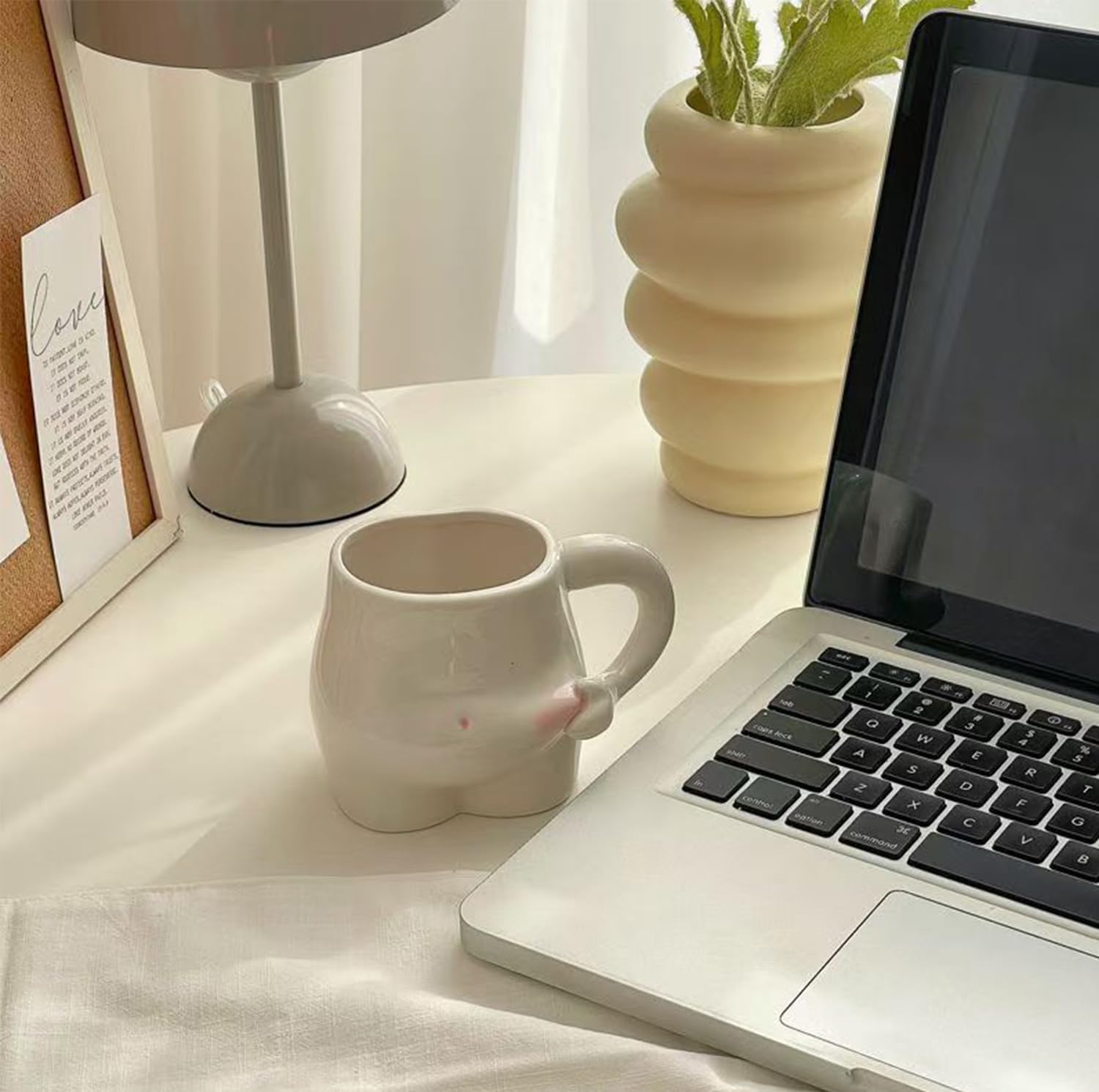 1 Piece 320ml White Ceramic Mug - Coffee Mug, Tea Mug, Water Cup - Suitable for Tea, Latte and Milk
