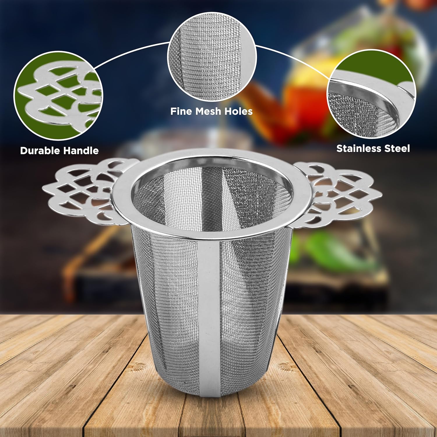 2 Pack Stainless Steel Tea Strainers for Loose Leaf Tea - Reusable Tea Filters