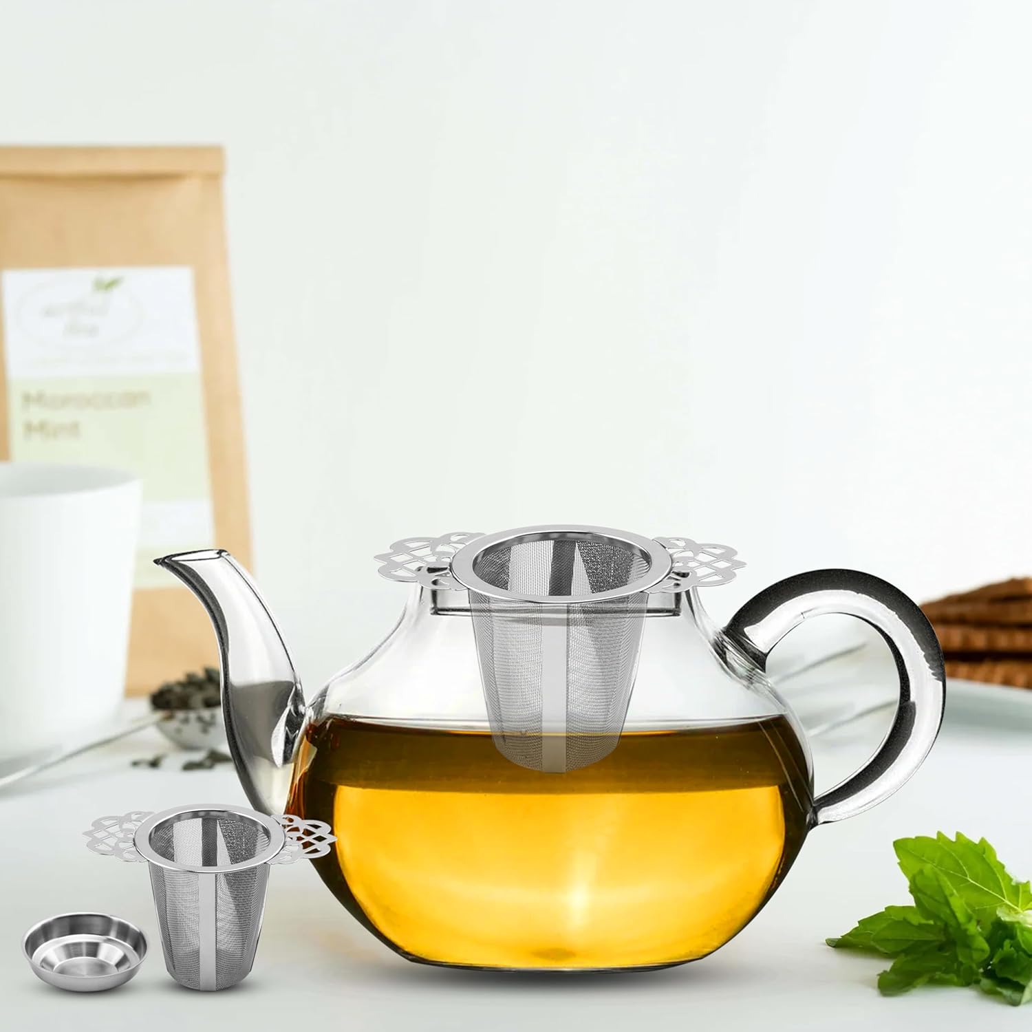 2 Pack Stainless Steel Tea Strainers for Loose Leaf Tea - Reusable Tea Filters