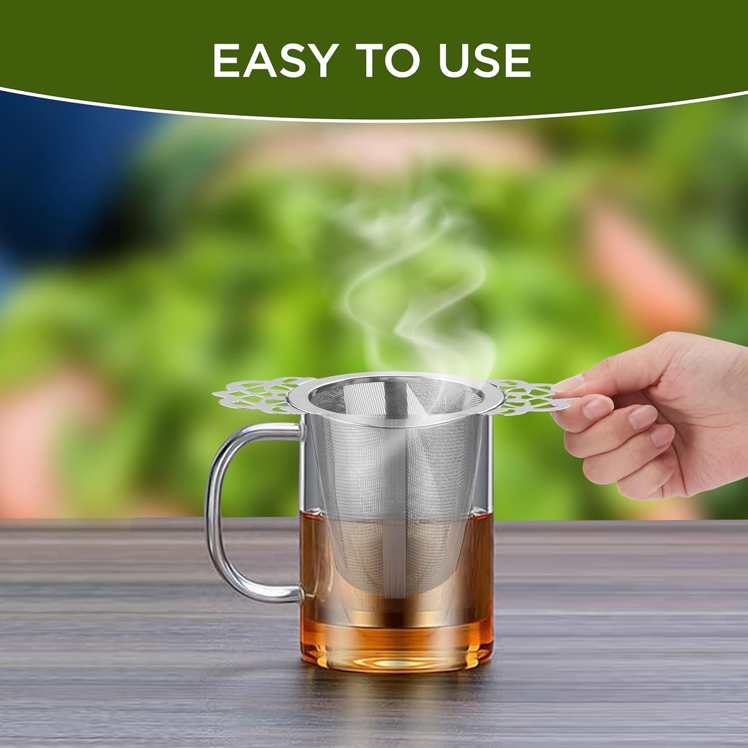 2 Pack Stainless Steel Tea Strainers for Loose Leaf Tea - Reusable Tea Filters