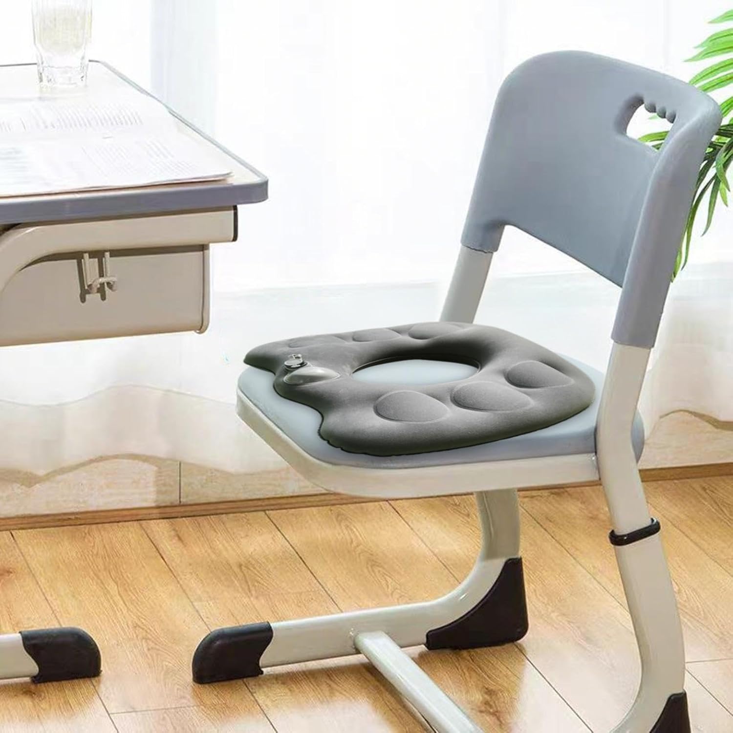 Donut Seat Cushion Anti-Slip for Office Chair Car Broken White Comfort Support Pad