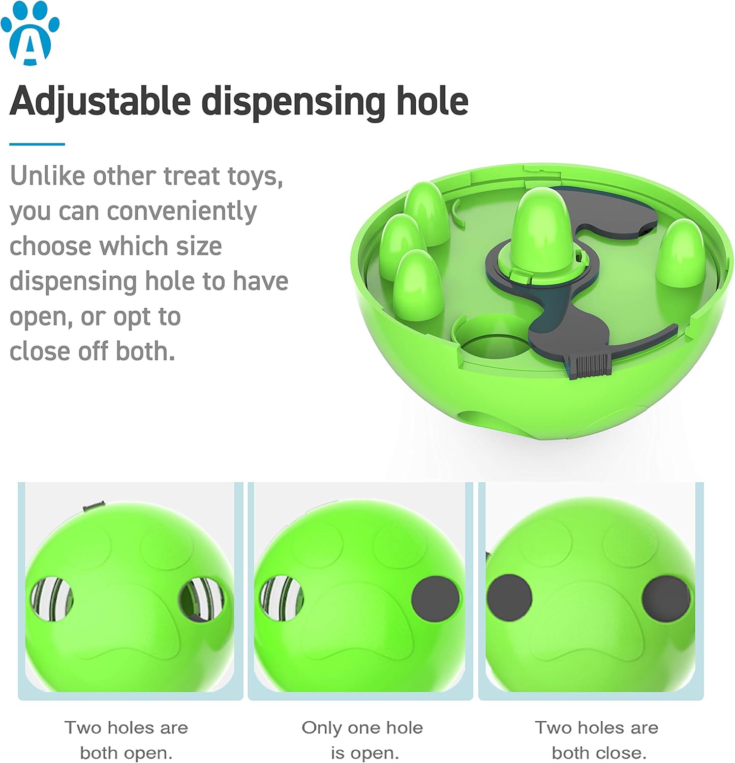Green Interactive Dog Snack Ball Chew Toy Food Dispenser for Dogs