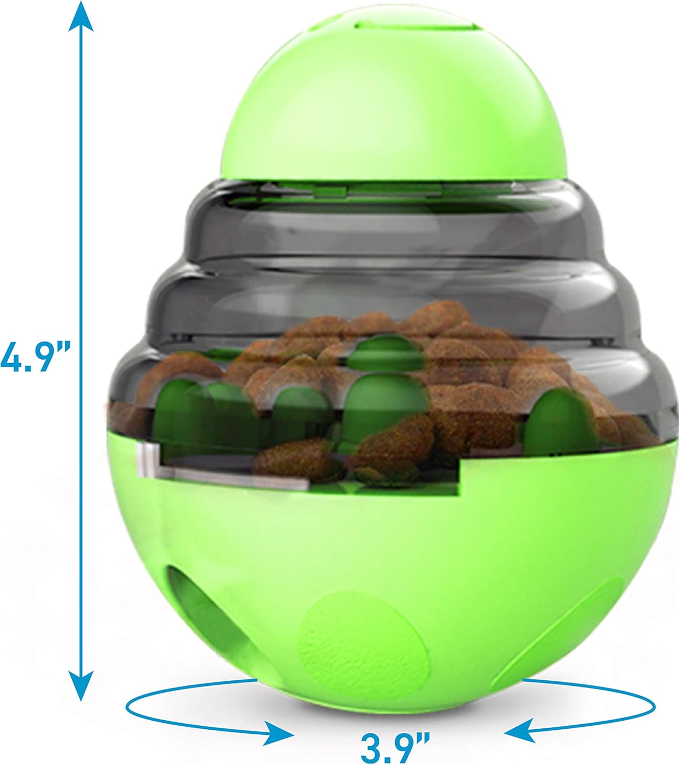 Blue Interactive Dog Food Dispensing Toy Ball - Treat Dispenser for Dogs - 1 Piece