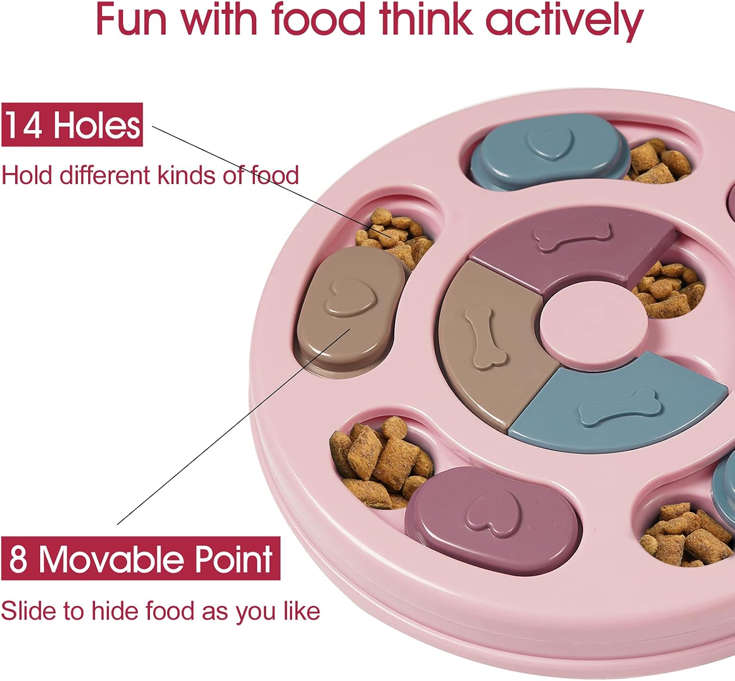Dog Puzzle Game - Interactive Dog Twister Toy for Intelligence Training - Pink