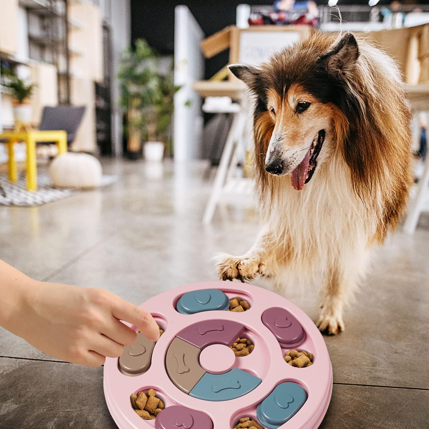 Dog Puzzle Game - Interactive Dog Twister Toy for Intelligence Training - Pink