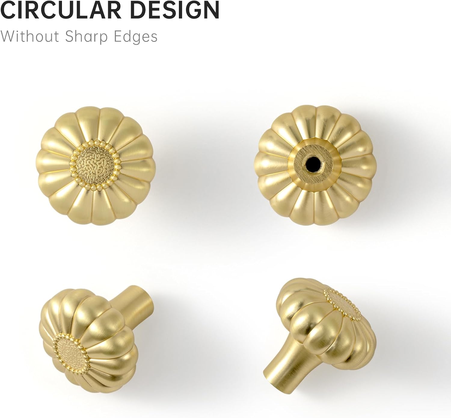 2 Pack 30mm Gold Cabinet Door Knobs Drawer Handles
