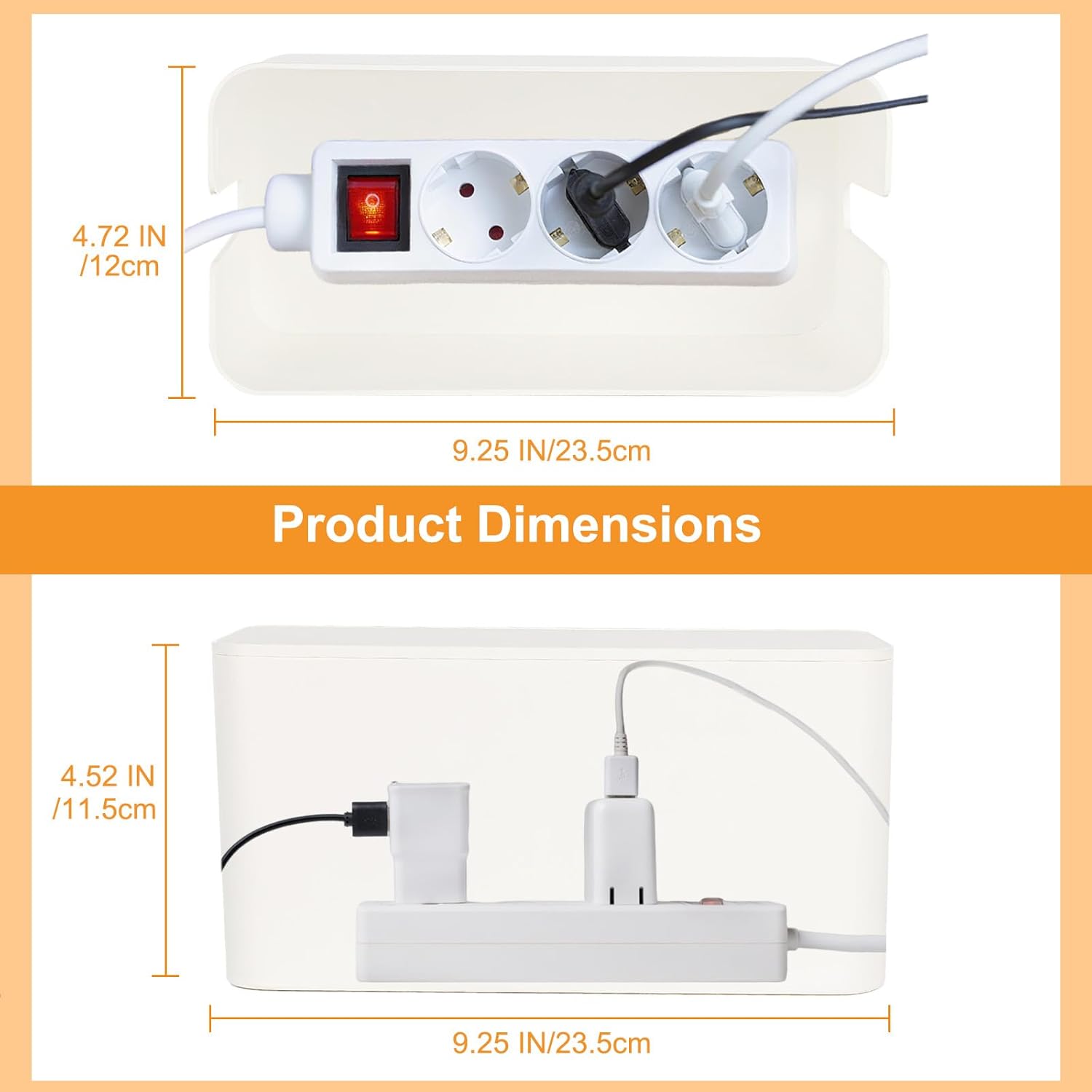 1 Piece Cable Organizer Box White Multifunctional Cable Management Solution