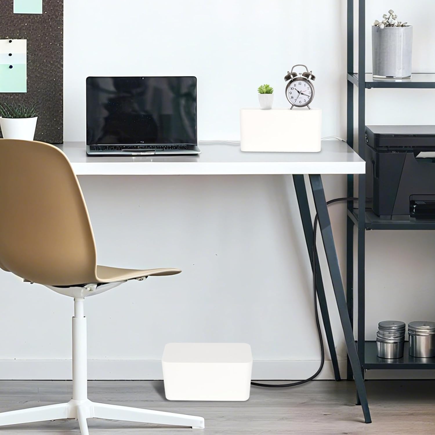1 Piece Cable Organizer Box White Multifunctional Cable Management Solution