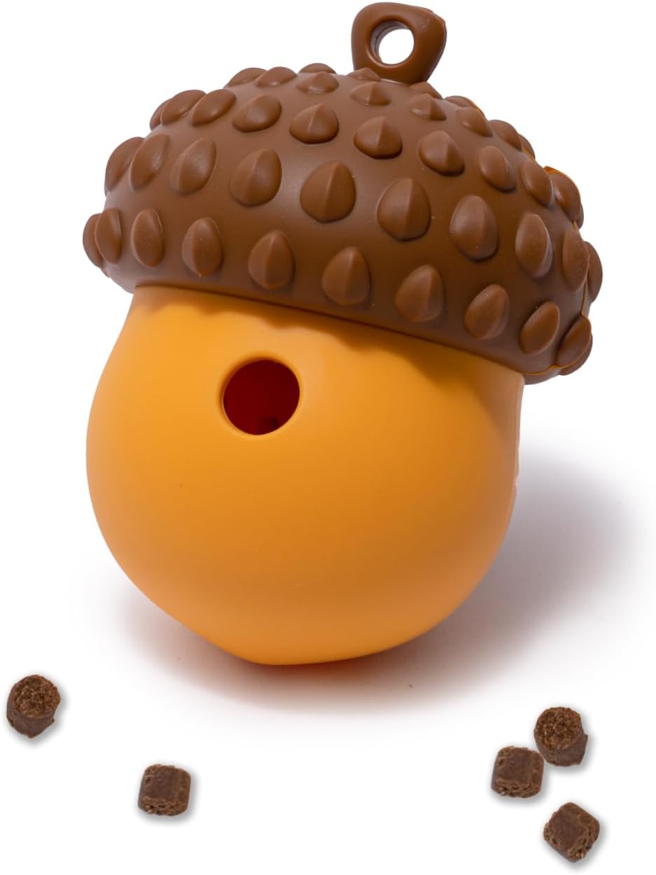 Interactive Food-Grade Silicone Dog Treat Dispenser Toy for Mental Stimulation and Healthy Eating with Removable Lid Dishwasher Safe Suitable for All Dog Sizes