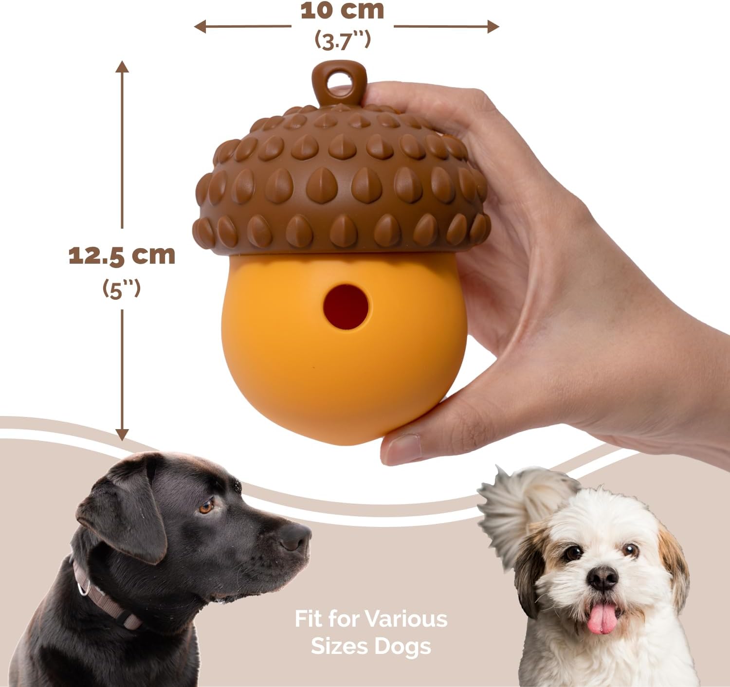 Interactive Food-Grade Silicone Dog Treat Dispenser Toy for Mental Stimulation and Healthy Eating with Removable Lid Dishwasher Safe Suitable for All Dog Sizes