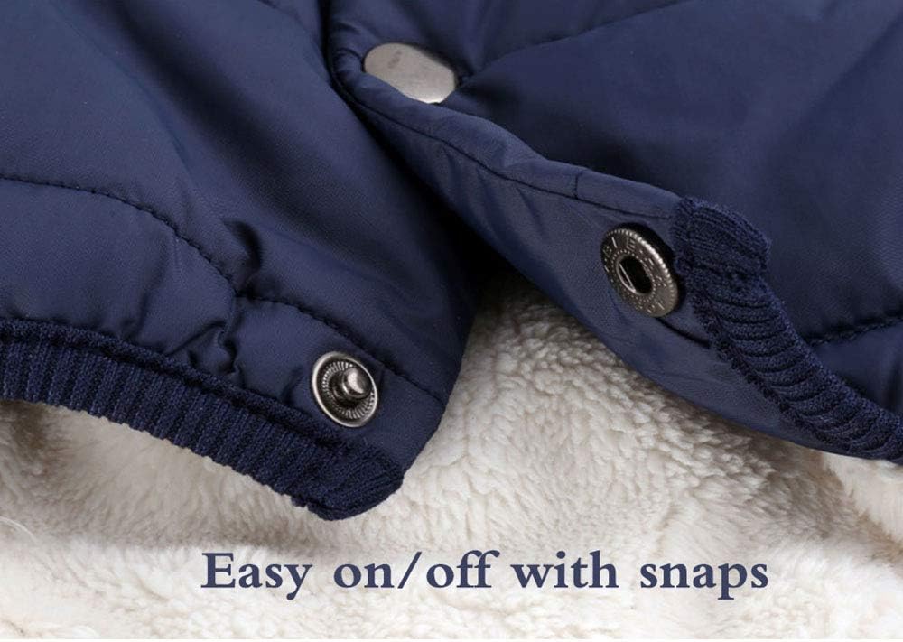 Winter Dog Coat Warm Pet Jacket for Cold Weather Marine Blue Size M