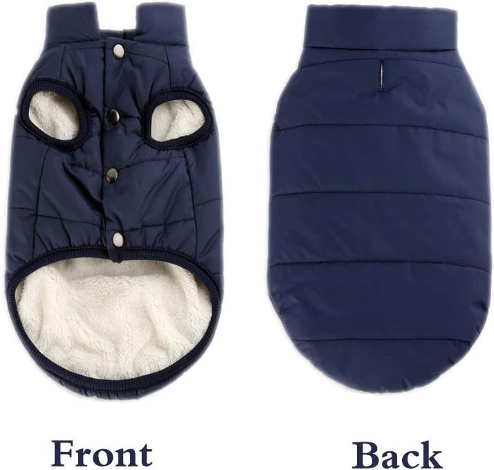 Winter Dog Jacket Marine Blue XL - Warm Pet Coat for Cold Weather - Dog Apparel