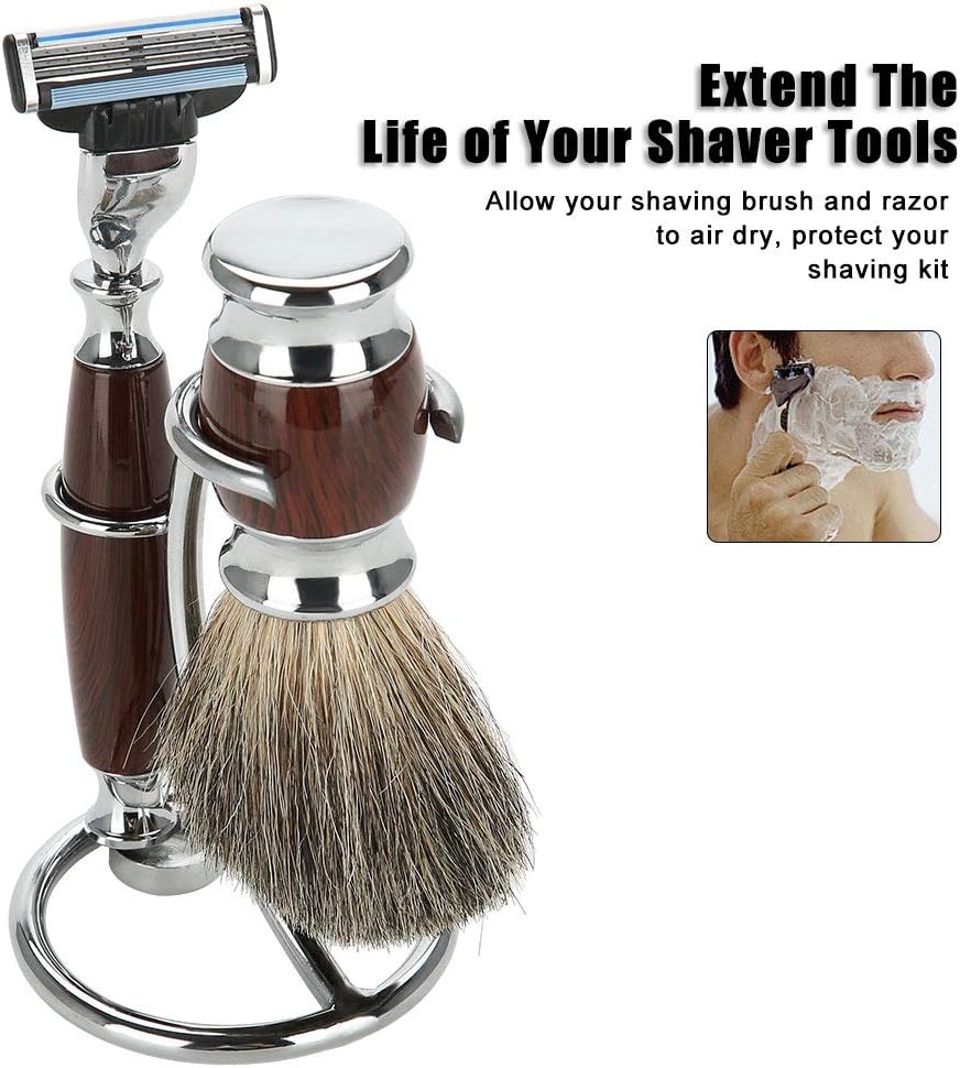 Men's Stainless Steel Silver Razor Holder - Shaving Brush Stand