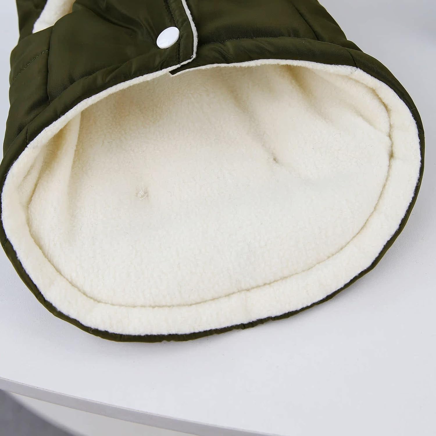 Winter Dog Jacket Warm Military Green Size L - Cold Weather Pet Coat for Dogs