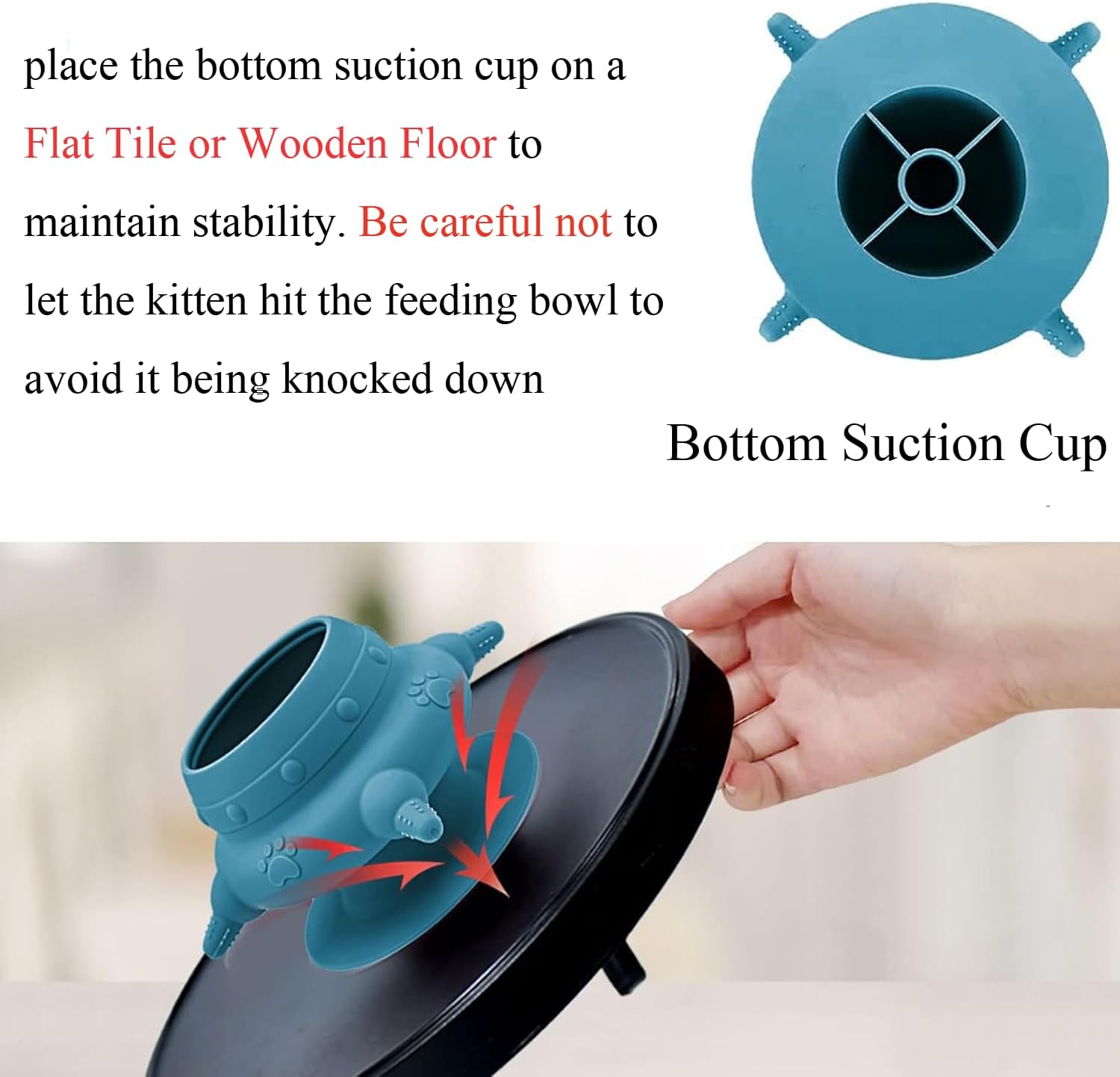 4 Teat Puppy Kitten Feeder Blue for Newborn Pets