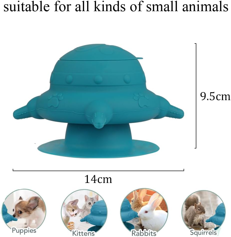 4 Teat Puppy Kitten Feeder Blue for Newborn Pets