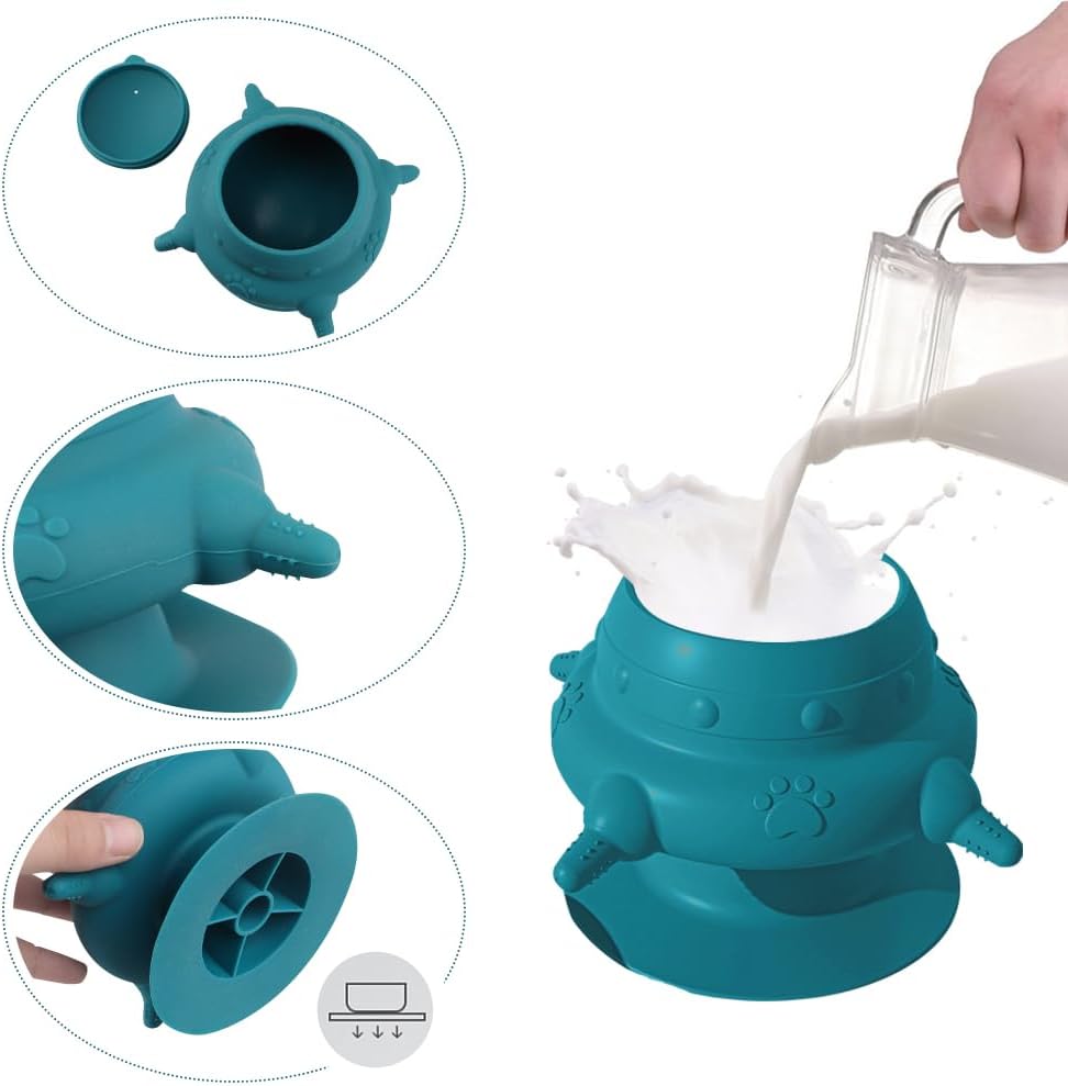 4 Teat Puppy Kitten Feeder Blue for Newborn Pets