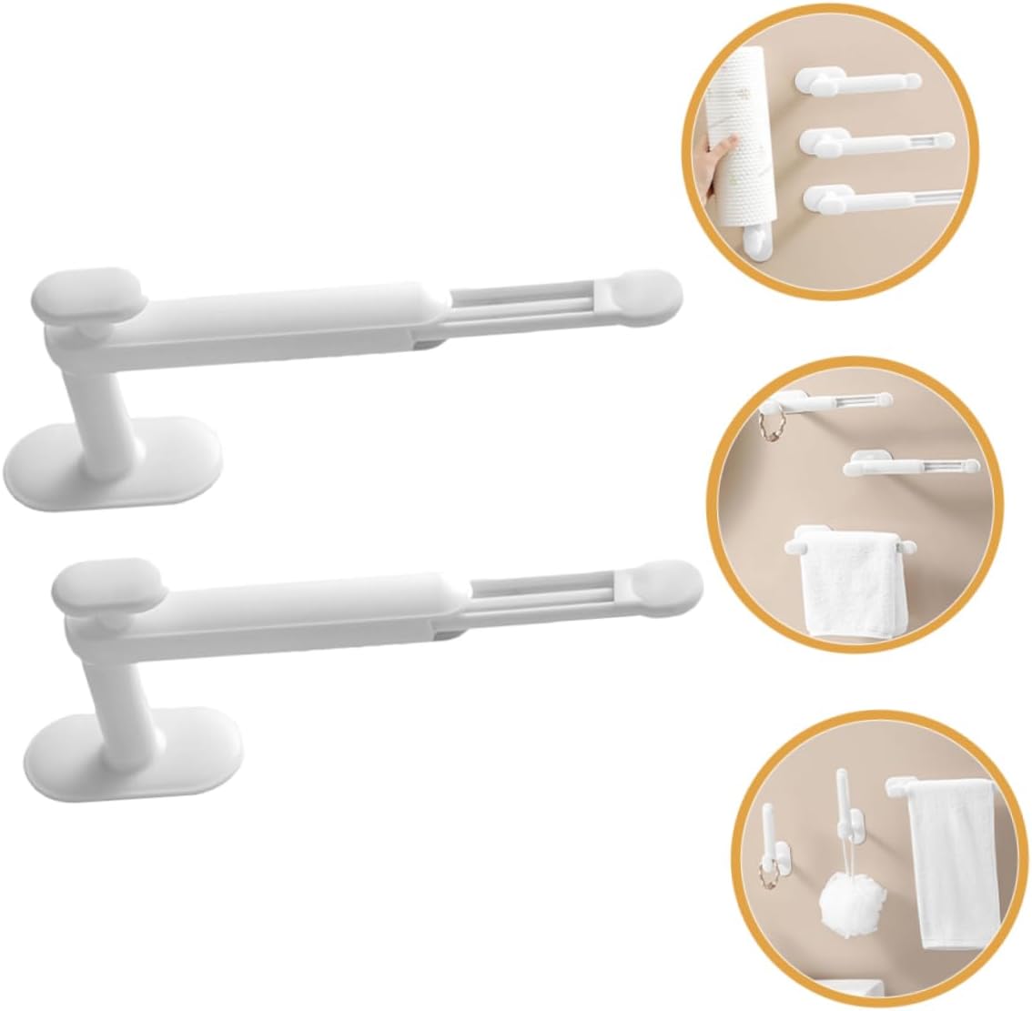 2 Pack Adjustable Hair Accessory Organizer with Hair Tie Holder White