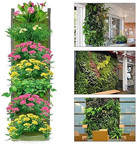 28x100cm Black and Green Vertical Garden Planter Bags Set of 2 - Plant Grow Bags for Vegetable Garden Plant Tower