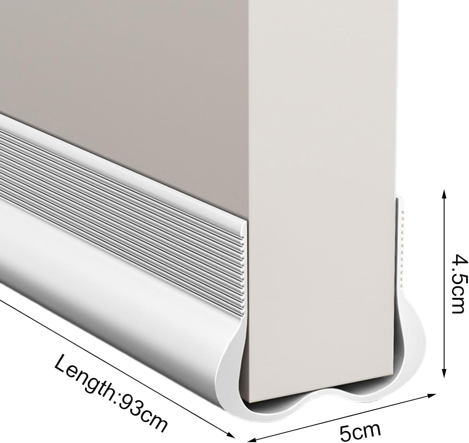 Adjustable Draft Stopper Door Strip Cushion Double Sided Draft Guard Insulation 93cm White