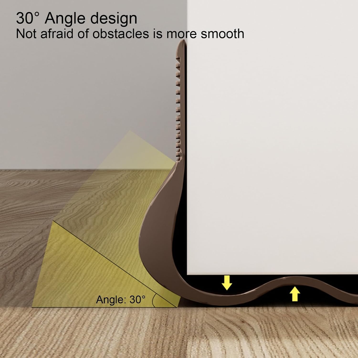 Adjustable Draft Stopper Door Strip Cushion Double Sided Draft Guard Durable Insulation 93cm Brown