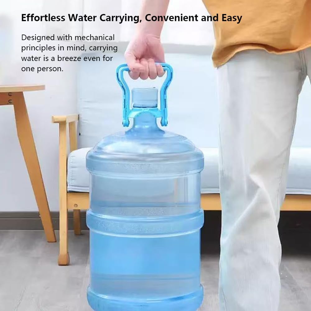 Blue Water Jug Handle 2 Pack with 5 Gallon Water Bottle Cap Heavy Duty Kettle Clamp