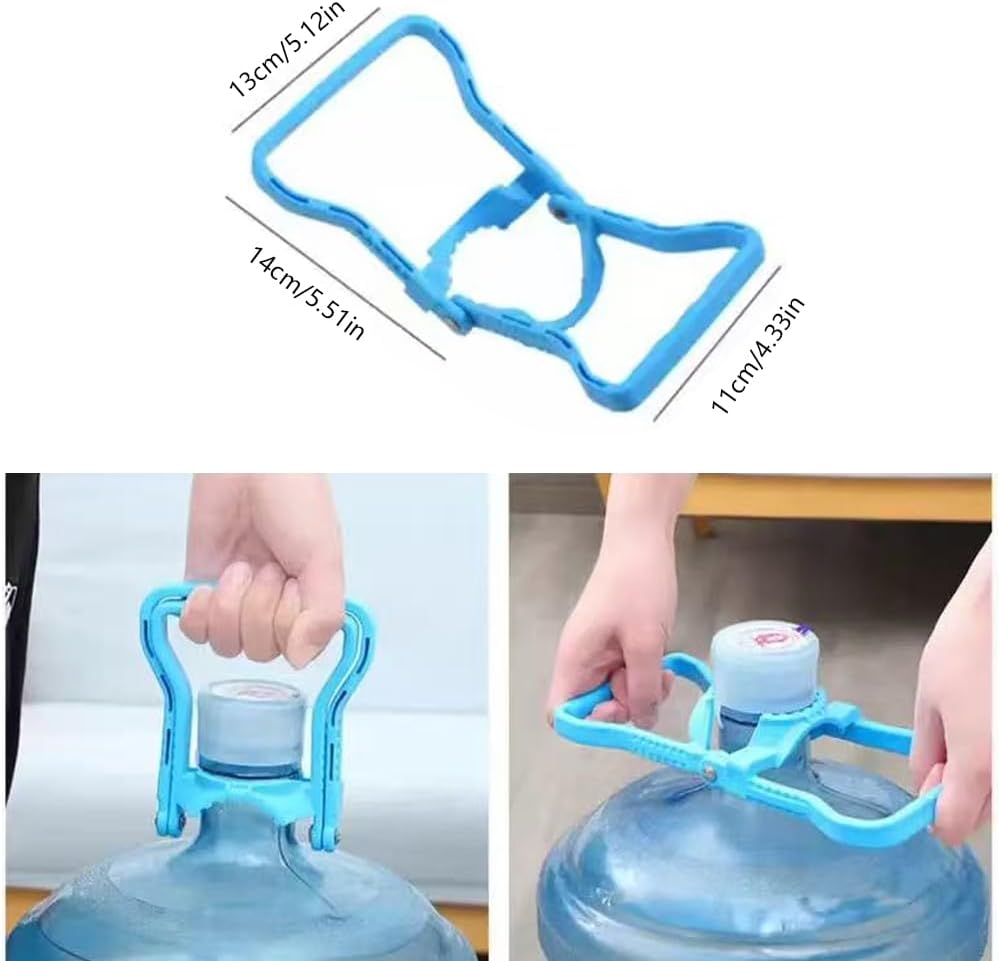 Blue Water Jug Handle 2 Pack with 5 Gallon Water Bottle Cap Heavy Duty Kettle Clamp