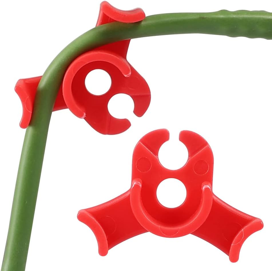 40 Pcs 90 Degree Plant Trainers Reusable Support Clips for Tomatoes Fruit Trees Greenhouse Use Red