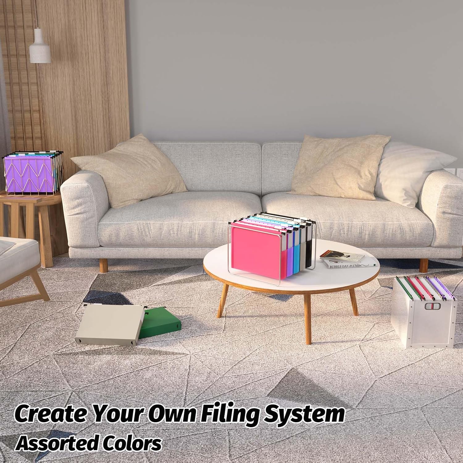 A4 Hanging Folders Set of 6 with Extendable Bottom Large Capacity Plastic Filing Folders with Tabs for Filing Cabinet