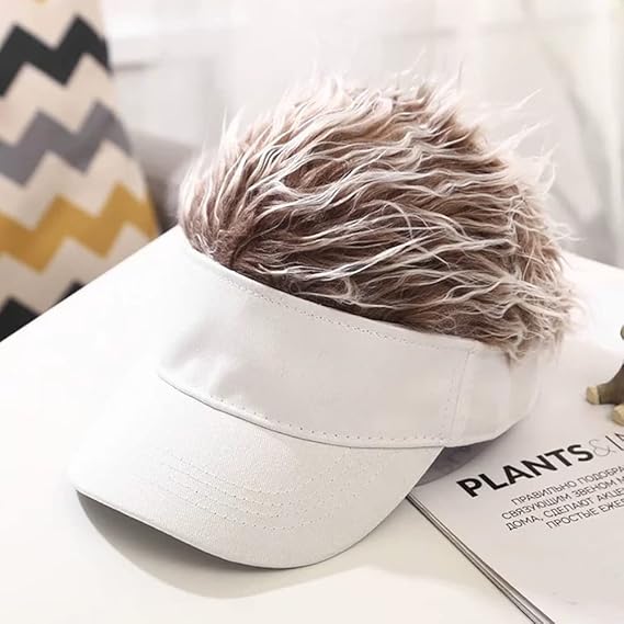 Winter Beanie with Funny Wig - Adjustable Novelty Cap for Festivals & Carnivals - Unique Gift Idea