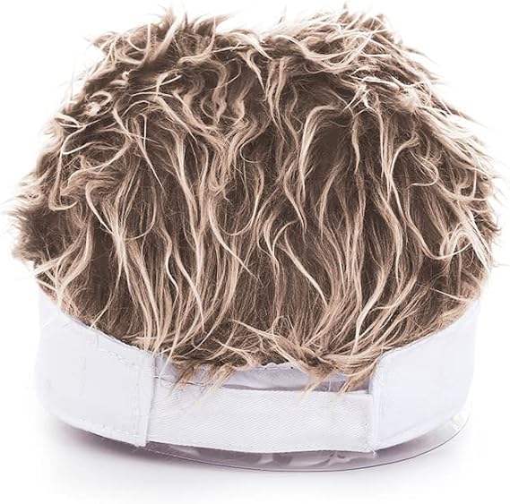 Winter Beanie with Funny Wig - Adjustable Novelty Cap for Festivals & Carnivals - Unique Gift Idea