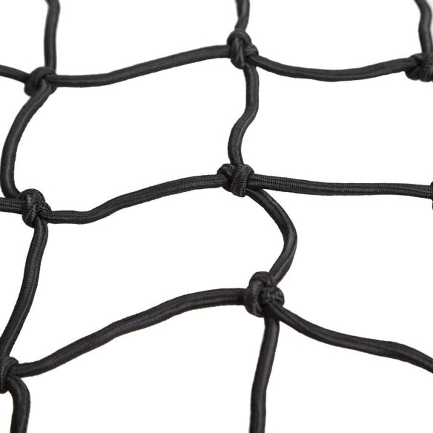 2 Pack 40x40cm Elastic Motorcycle Cargo Net with 6 Anti-Scratch Hooks for Scooter Helmet Storage - Black