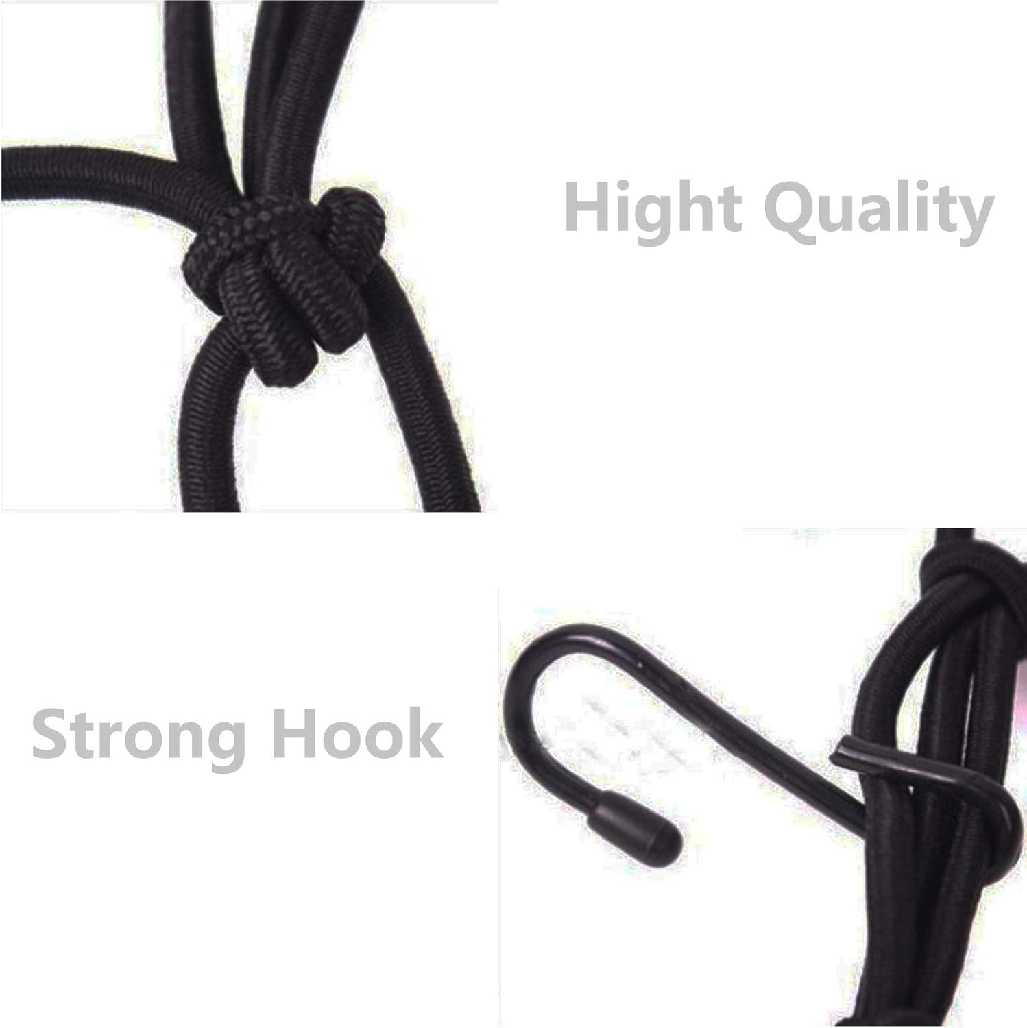 2 Pack 40x40cm Elastic Motorcycle Cargo Net with 6 Anti-Scratch Hooks for Scooter Helmet Storage - Black