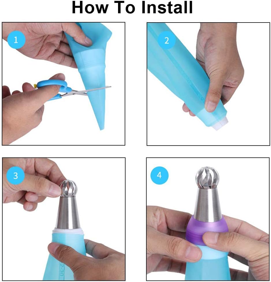 8-Piece Piping Nozzles Set for Cake Cupcake Cookies - Flower Decoration Tools