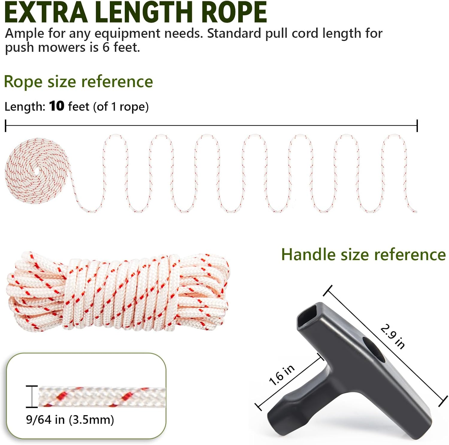 3-Piece 3m Trekking Pole Set with Handle for Lawnmower Dynamo