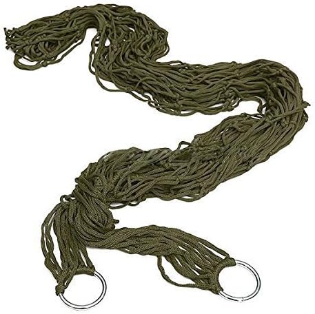 Green Nylon Hammock Net Breathable Mesh Lightweight Portable Quick-Drying for Camping Garden Travel 1 Piece