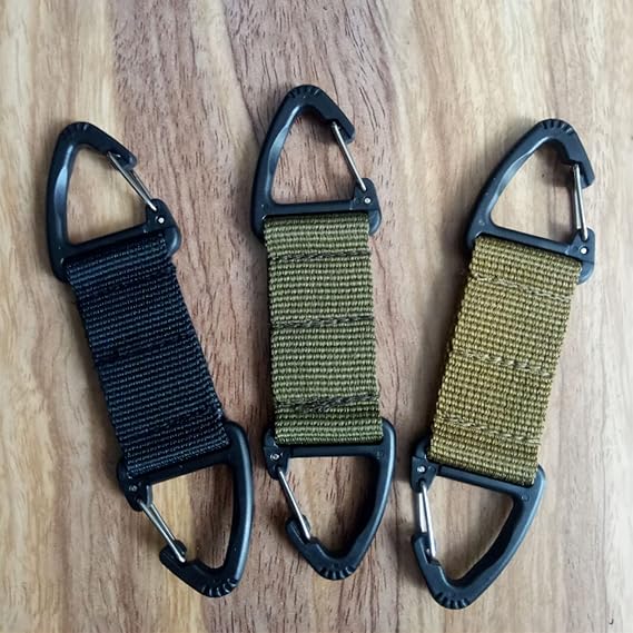 6-Piece Triangular Carabiner Hooks Set 3 Colors Multi-functional for Keys Outdoor Use and Organizing