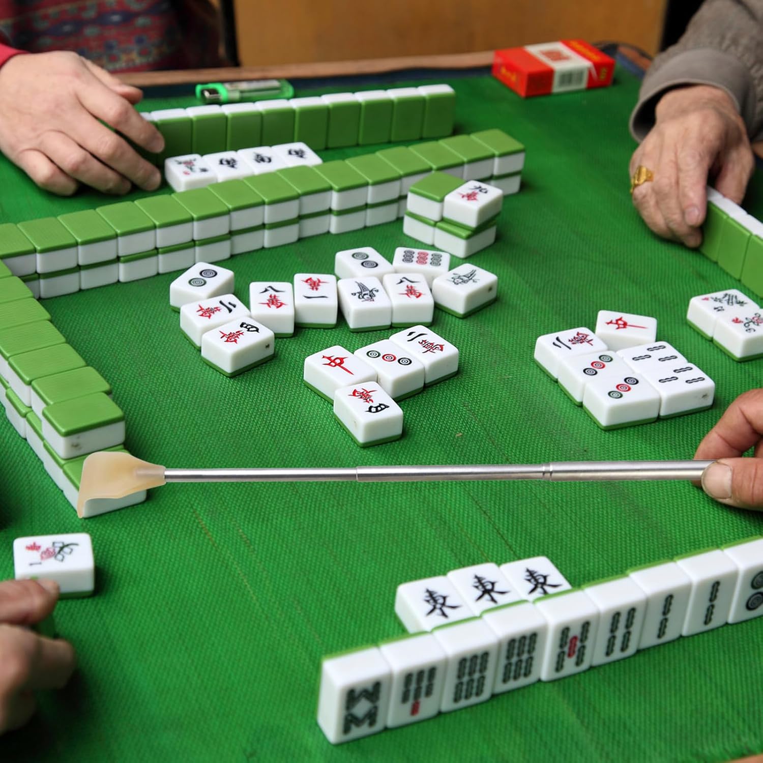 4 Piece Metal Extendable Mahjong Handles for Mahjong Sets and Accessories Enhance Game Feel and Smoothness
