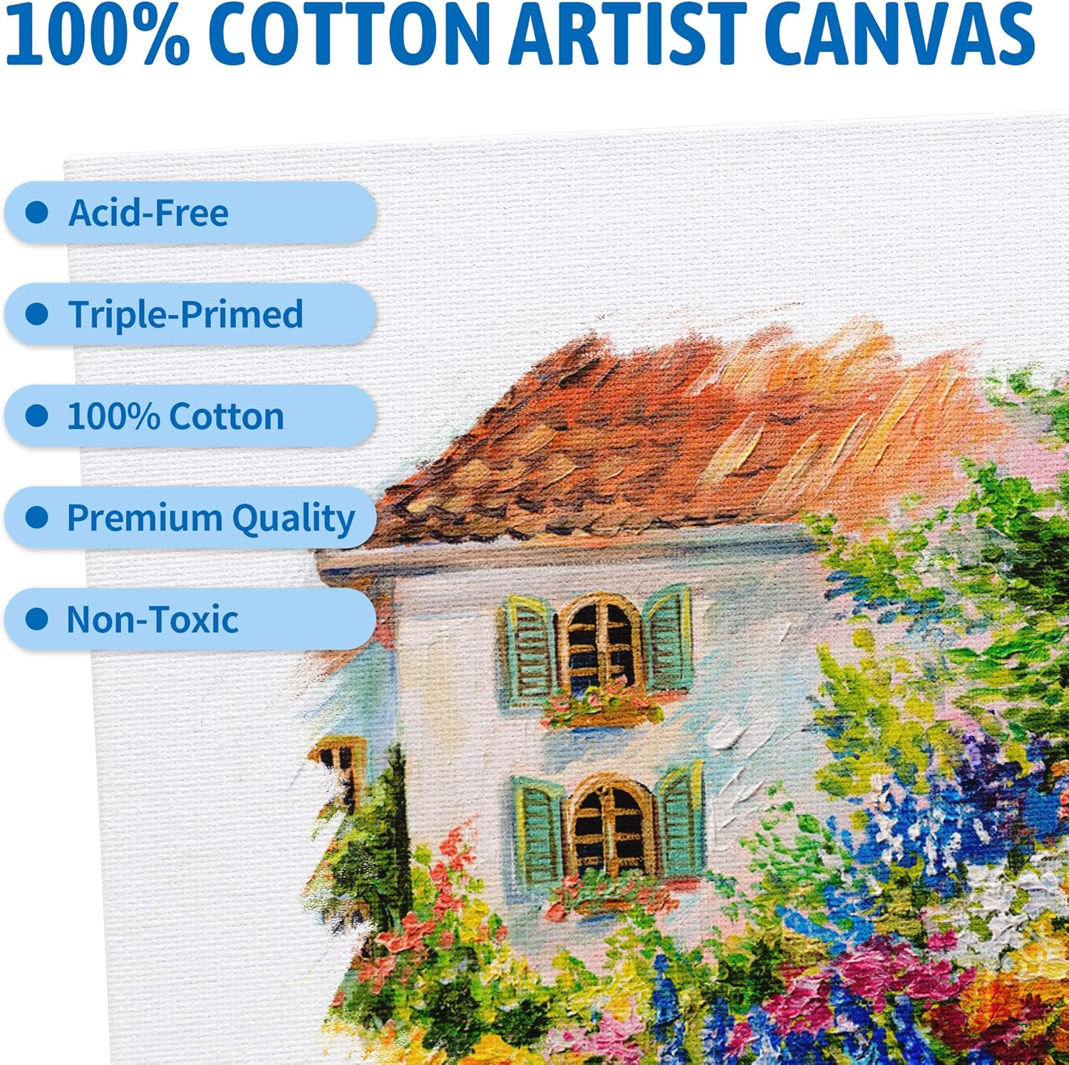 Painting Canvas Panel Boards - 5x7 Inch 24 Pack with 6 x6 Inch Canvas Panel Super Value 12 Pack Canvases,100% Cotton, Artist Canvas Board, Mini Canvas Boards