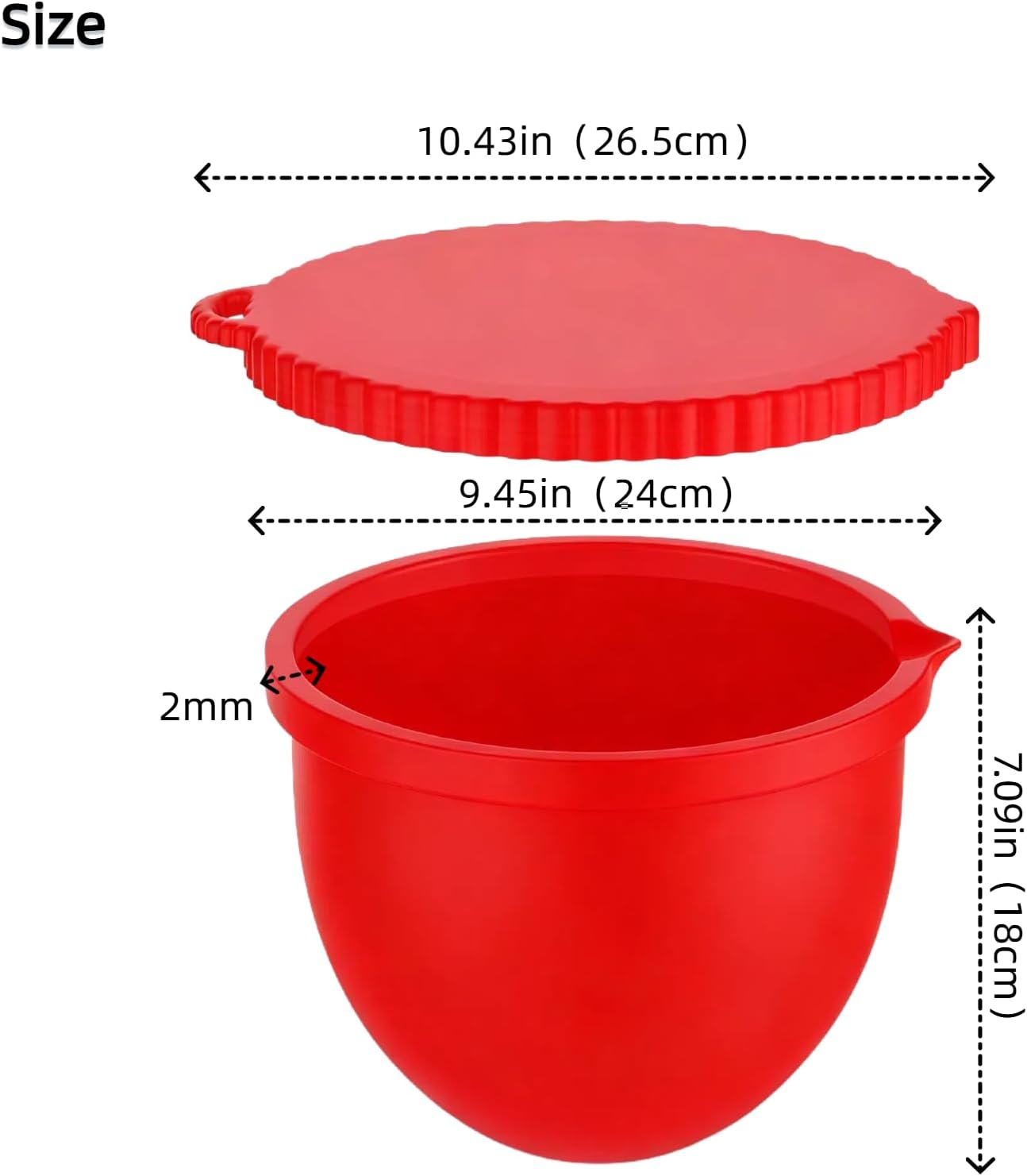 Upgraded Silicone Bowl Liners for KitchenAid 5 Qt Mixers,Thickened Silicone Liners Fits Tilt-Head Stand Mixers,Dishwasher Safe,Replacement Bowl Accessories for Baking Red & Black & White, 3