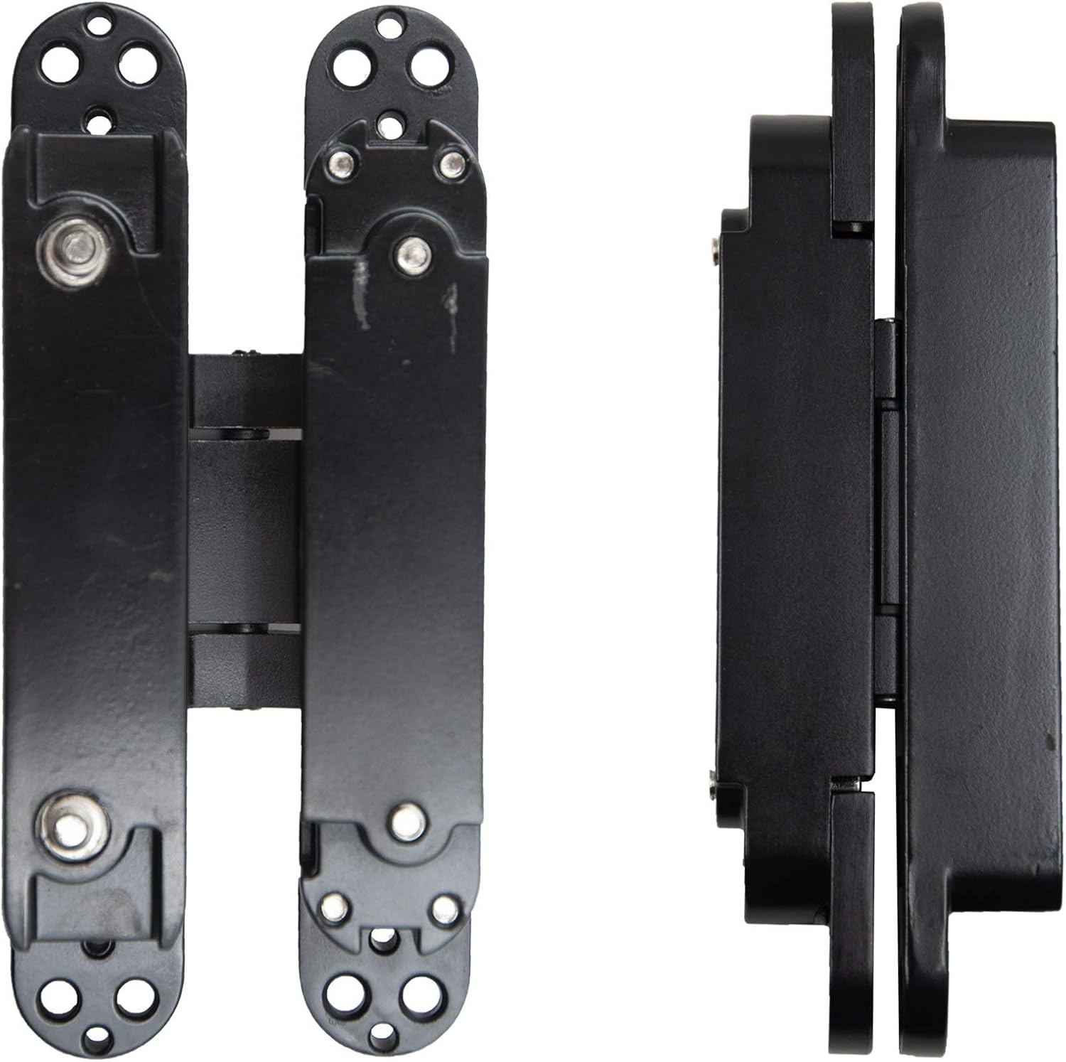 6 inch Hidden Door Hinges Invisible Hinges Concealed Hinges Zinc Alloy 180 Degree Swing Hinge 3 Way Adjustable Butt Hinge 6 x 2.5 x 1 inch Black Pack of 3