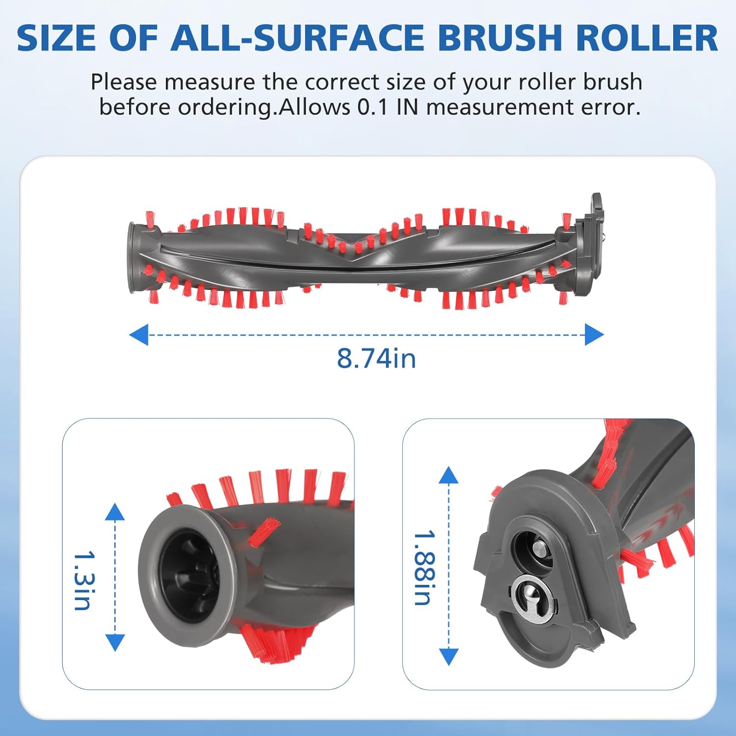 Brush Roller Replacement Kit Compatible with Shark DuoClean NV800, NV800W, NV801, NV801Q, NV803, UV810, HV380, HV380C, HV380W, HV381, HV381C, HV382, HV382BRN, HV383, HV384Q Vacuum Cleaner, 8.74IN