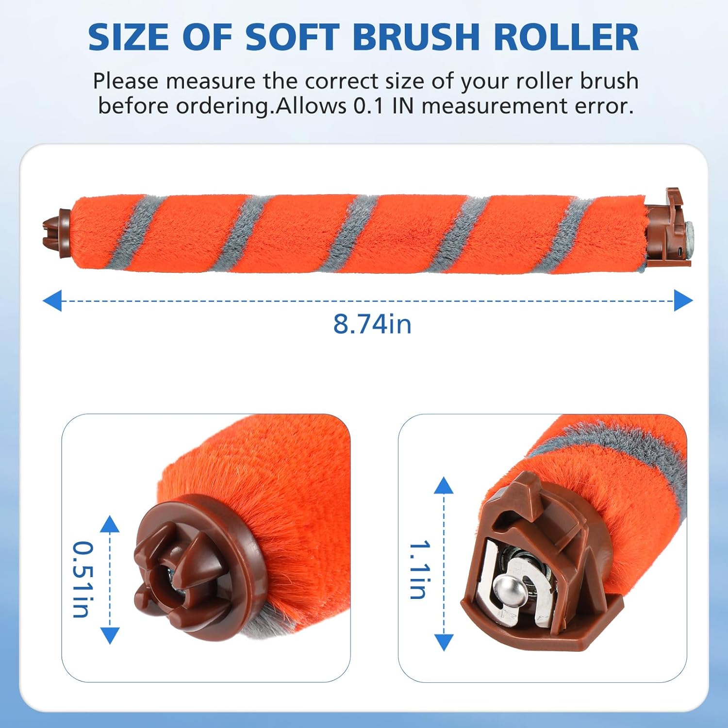 Brush Roller Replacement Kit Compatible with Shark DuoClean NV800, NV800W, NV801, NV801Q, NV803, UV810, HV380, HV380C, HV380W, HV381, HV381C, HV382, HV382BRN, HV383, HV384Q Vacuum Cleaner, 8.74IN
